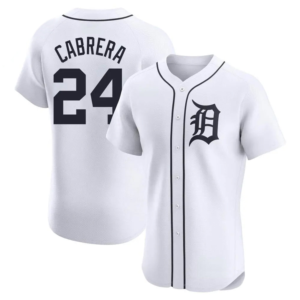 Davalo D.Tigers #24 Miguel Cabrera Player White Limited Elite Home Stitched Jerseys
