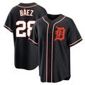 Davalo D.Tigers #28 Javier B¡§¡éez Player Black Fashion Out Home Game Stitched Jerseys
