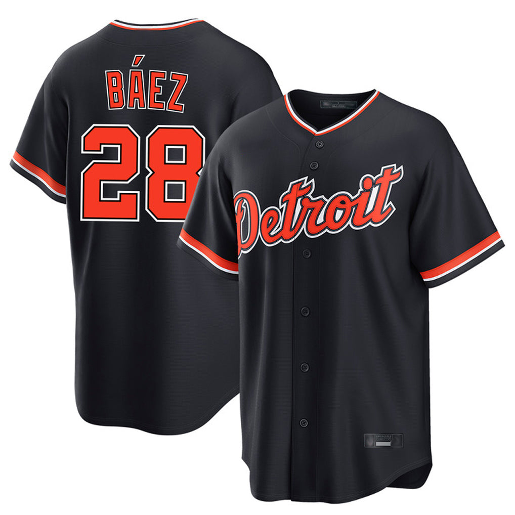 Davalo D.Tigers #28 Javier B¡§¡éez Player Navy Home Game Stitched Jerseys
