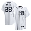 Davalo D.Tigers #28 Javier B¡§¡éez Player White Home Game Stitched Jerseys