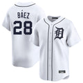 Davalo D.Tigers #28 Javier B¡§¡éez Player White Home Limited Stitched Jerseys