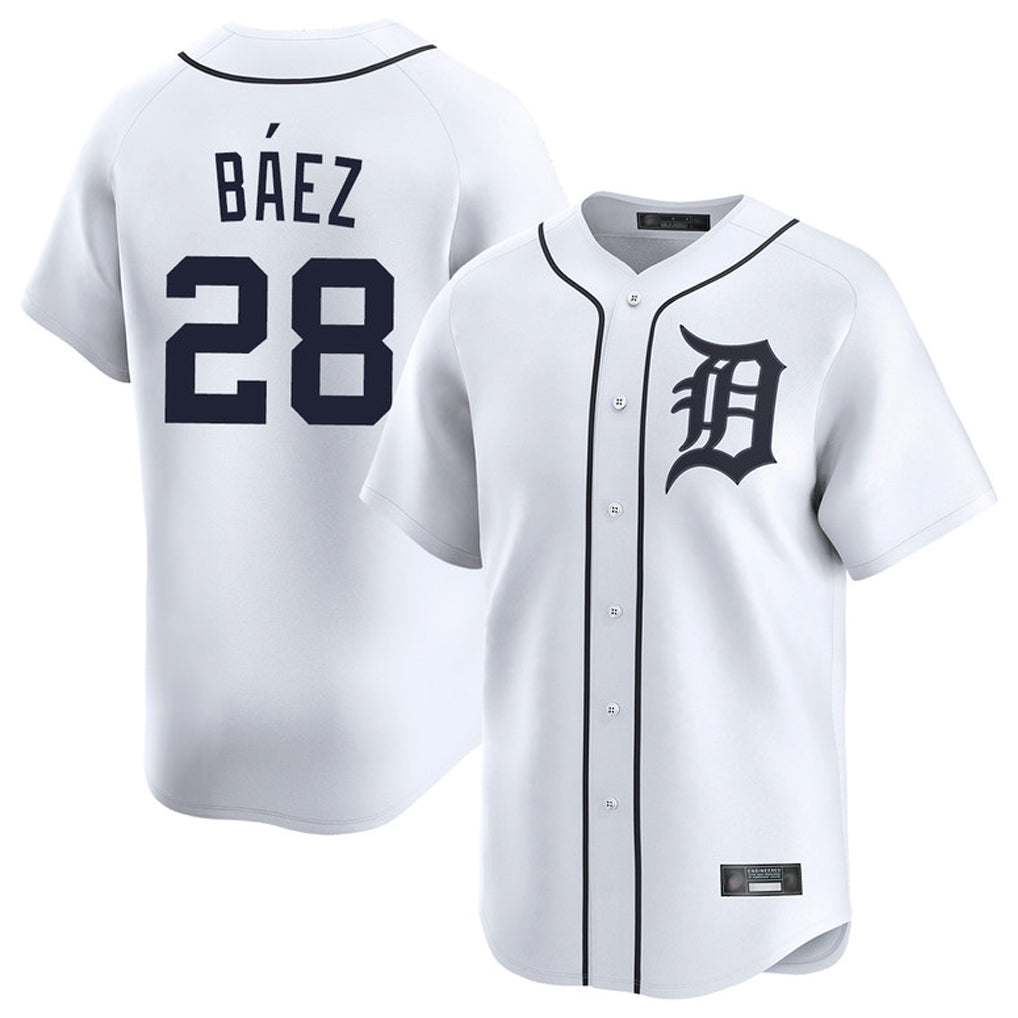 Davalo D.Tigers #28 Javier B¡§¡éez Player White Home Limited Stitched Jerseys