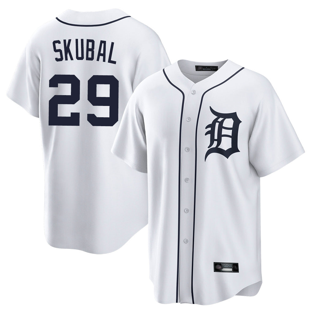 Davalo D.Tigers #29 Tarik Skubal Player White Home Game Stitched Jerseys