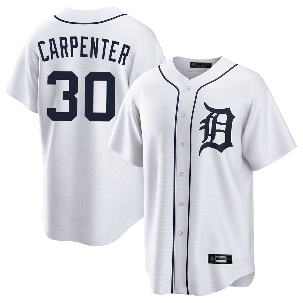 Davalo D.Tigers #30 Kerry Carpenter Player White Home Game Stitched Jerseys