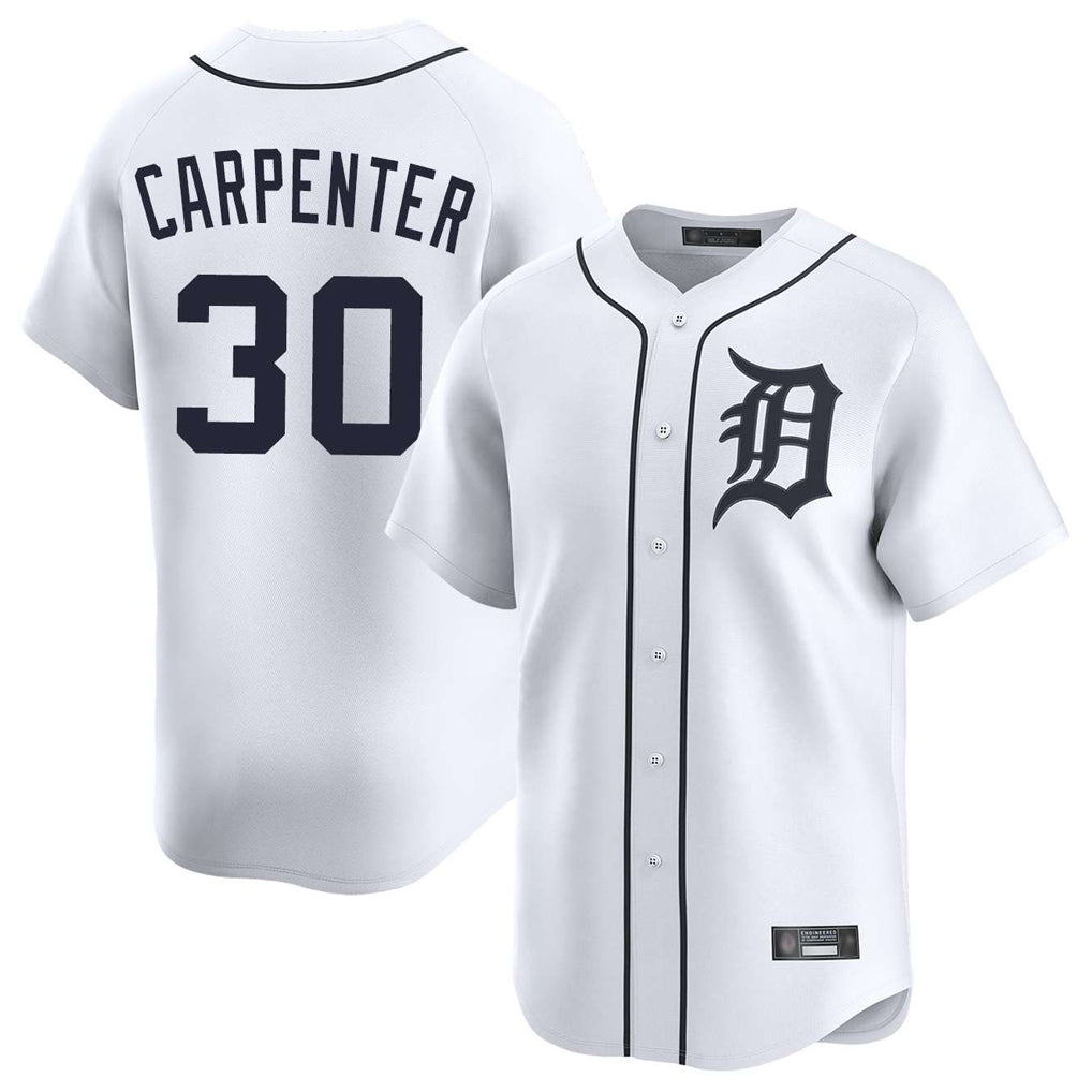 Davalo D.Tigers #30 Kerry Carpenter Player White Home Limited Stitched Jerseys