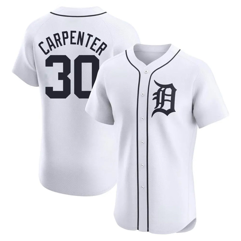Davalo D.Tigers #30 Kerry Carpenter Player White Limited Elite Home Stitched Jerseys