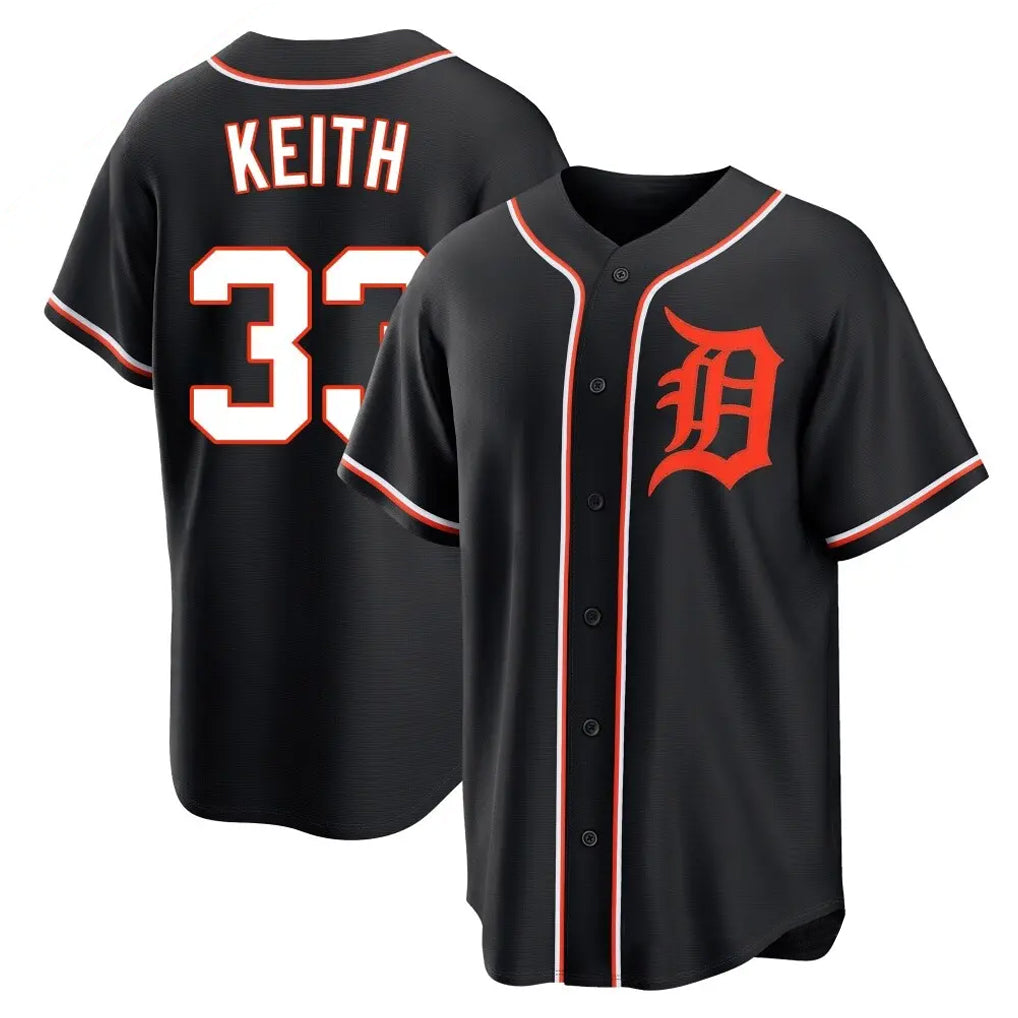 Davalo D.Tigers #33 Colt Keith Player Black Fashion Out Home Game Stitched Jerseys
