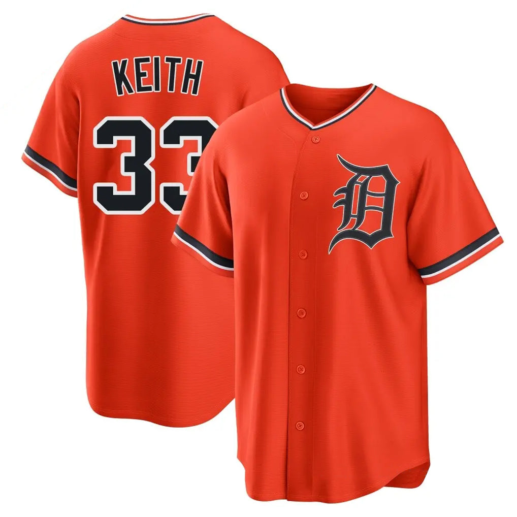 Davalo D.Tigers #33 Colt Keith Player Orange Home Game Stitched Jerseys