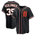 Davalo D.Tigers #35 Justin Verlander Player Black Fashion Out Home Game Stitched Jerseys