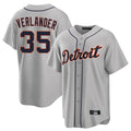 Davalo D.Tigers #35 Justin Verlander Player Gray Home Game Stitched Jerseys