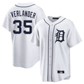 Davalo D.Tigers #35 Justin Verlander Player White Home Game Stitched Jerseys