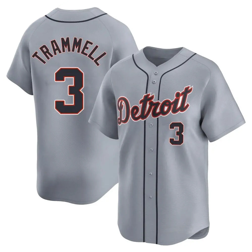 Davalo D.Tigers #3 Alan Trammell Player Gray Home Limited Stitched Jerseys