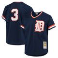 Davalo D.Tigers #3 Alan Trammell Player Mitchell & Ness Navy 1984 Mesh Batting Practice  T-shirt Stitched Jerseys