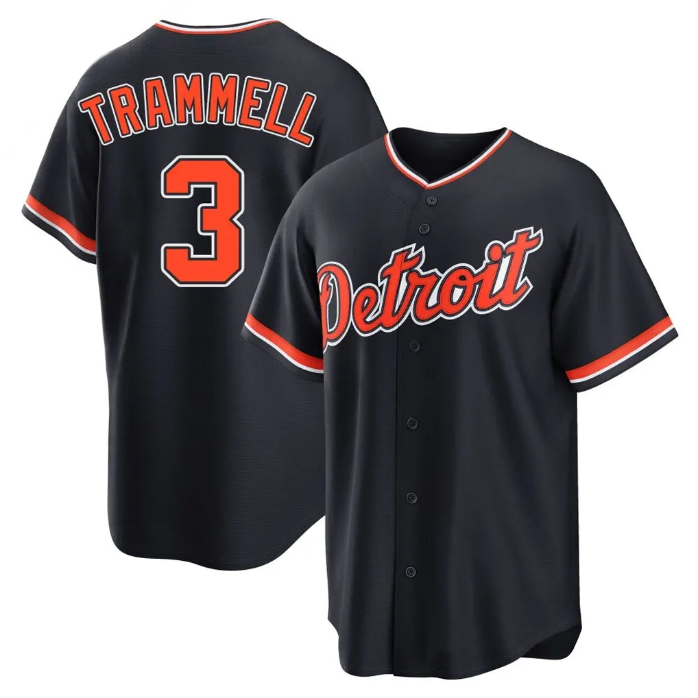 Davalo D.Tigers #3 Alan Trammell Player Navy Home Game Stitched Jerseys