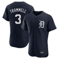 Davalo D.Tigers #3 Alan Trammell Player Navy Limited Elite Home Stitched Jerseys