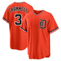 Davalo D.Tigers #3 Alan Trammell Player Orange Home Game Stitched Jerseys