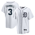 Davalo D.Tigers #3 Alan Trammell Player White Home Game Stitched Jerseys