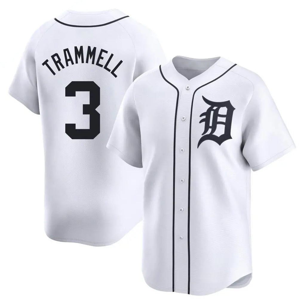 Davalo D.Tigers #3 Alan Trammell Player White Home Limited Stitched Jerseys