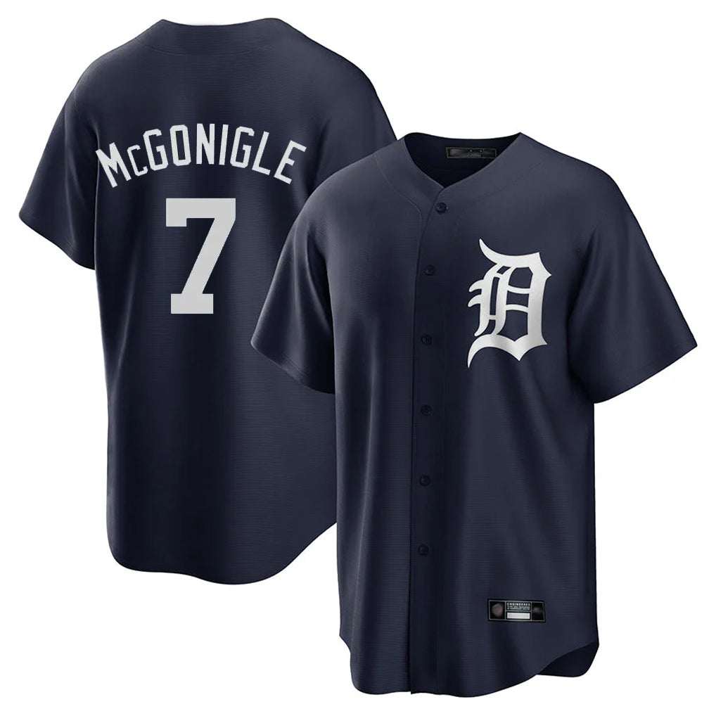 Davalo D.Tigers #7 Kevin McGonigle Player Navy Game Home Stitched Jerseys