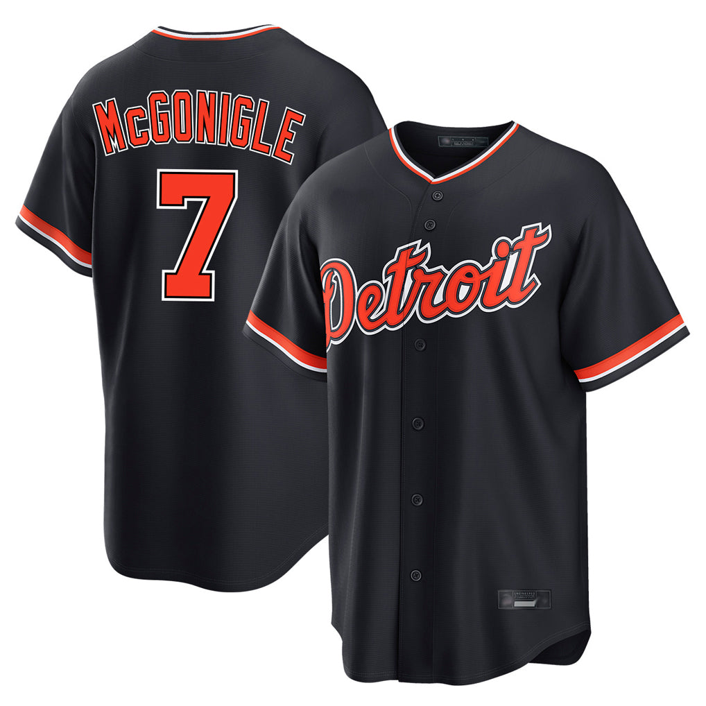 Davalo D.Tigers #7 Kevin McGonigle Player Navy Home Game Stitched Jerseys