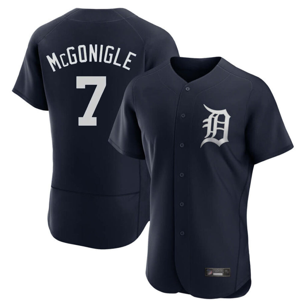 Davalo D.Tigers #7 Kevin McGonigle Player Navy Limited Elite Home Stitched Jerseys