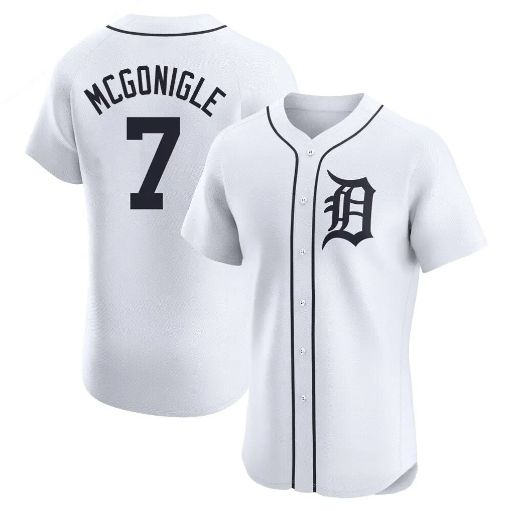 Davalo D.Tigers #7 Kevin McGonigle Player White Limited Elite Home Stitched Jerseys
