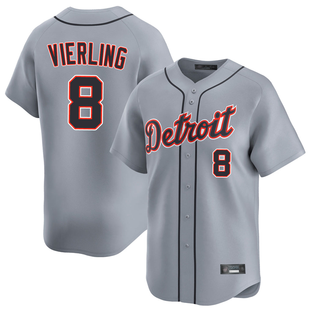 Davalo D.Tigers #8 Matt Vierling Player Gray Home Limited Stitched Jerseys