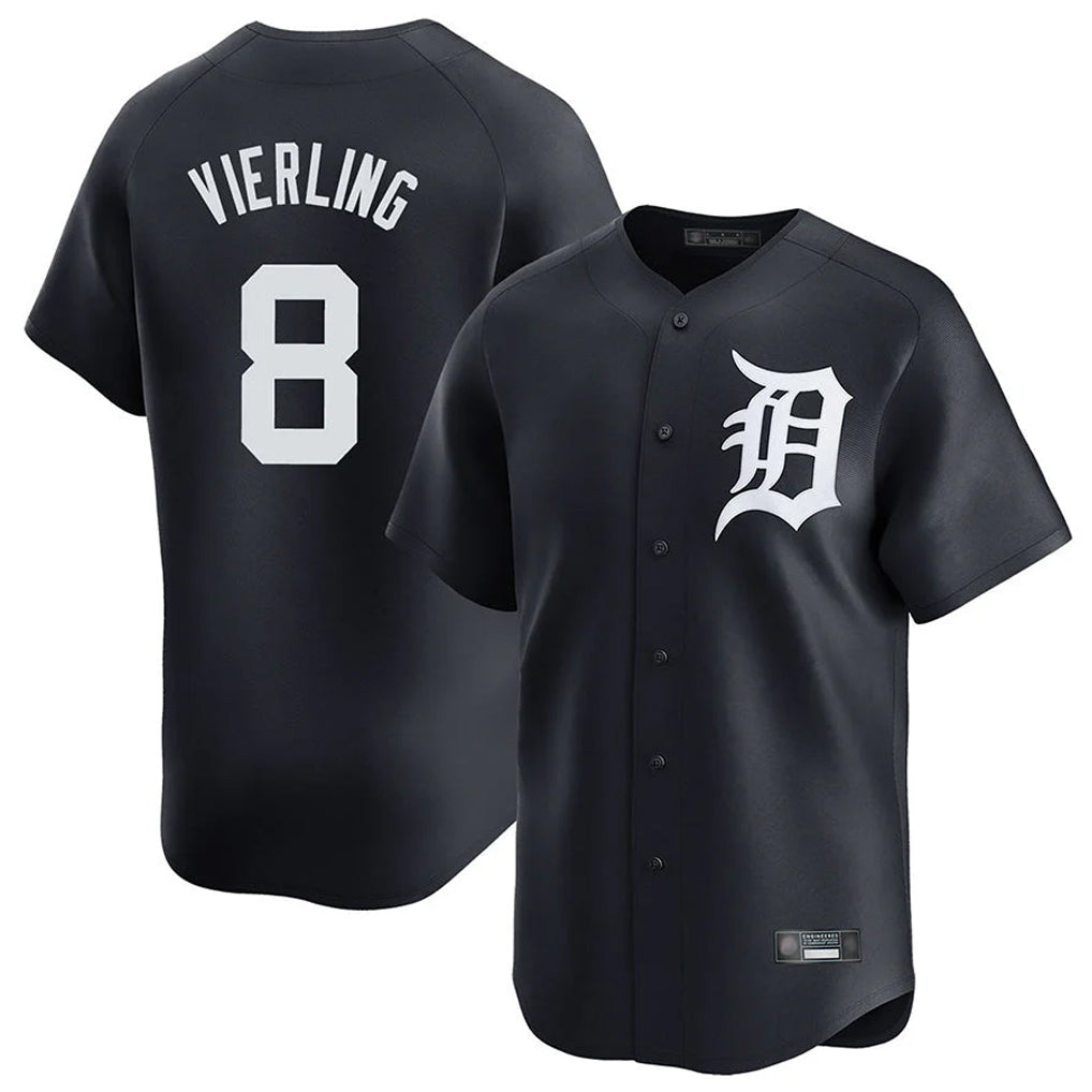 Davalo D.Tigers #8 Matt Vierling Player Navy Home Limited Game Stitched Jerseys