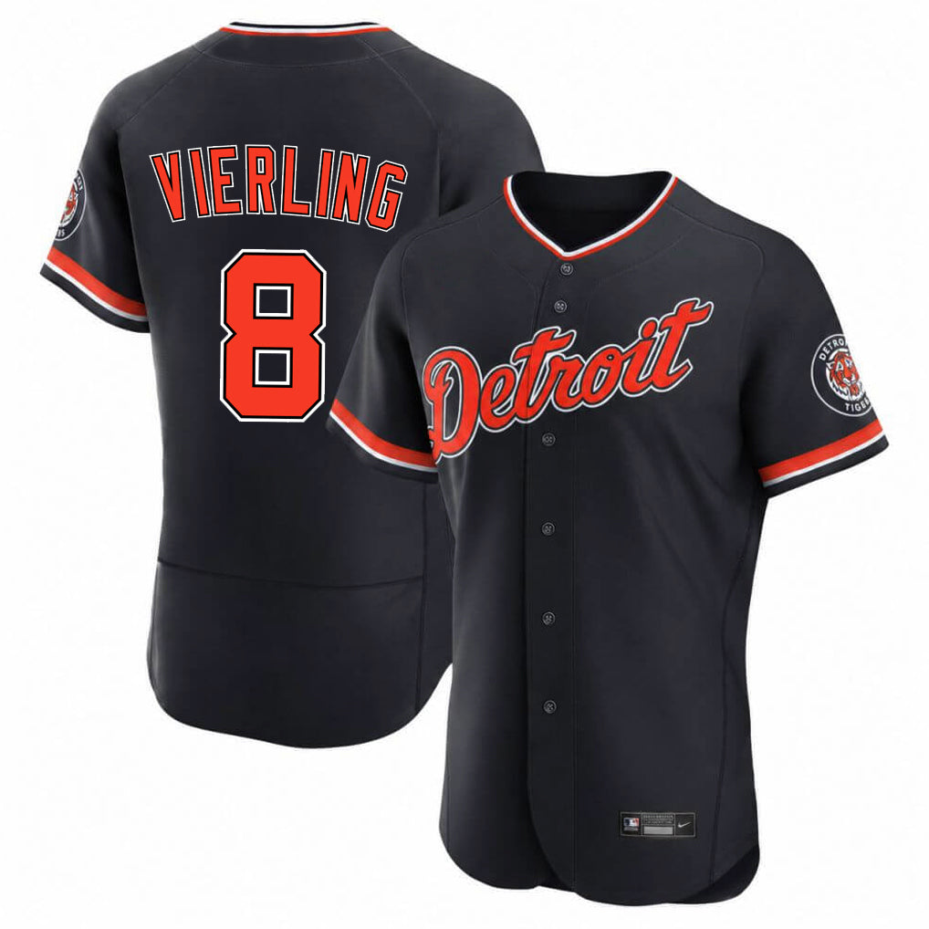 Davalo D.Tigers #8 Matt Vierling Player Navy Limited Elite Home Game Stitched Jerseys
