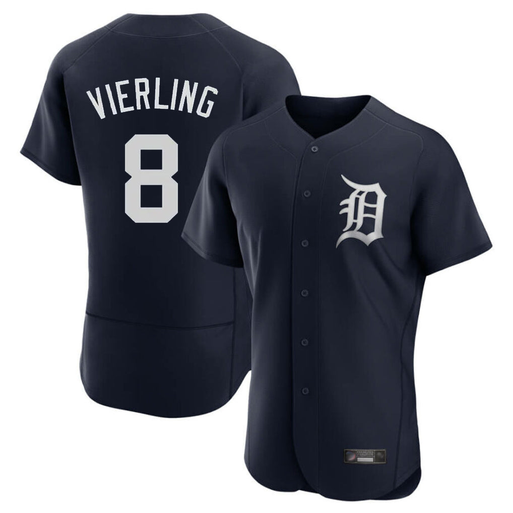 Davalo D.Tigers #8 Matt Vierling Player Navy Limited Elite Home Stitched Jerseys