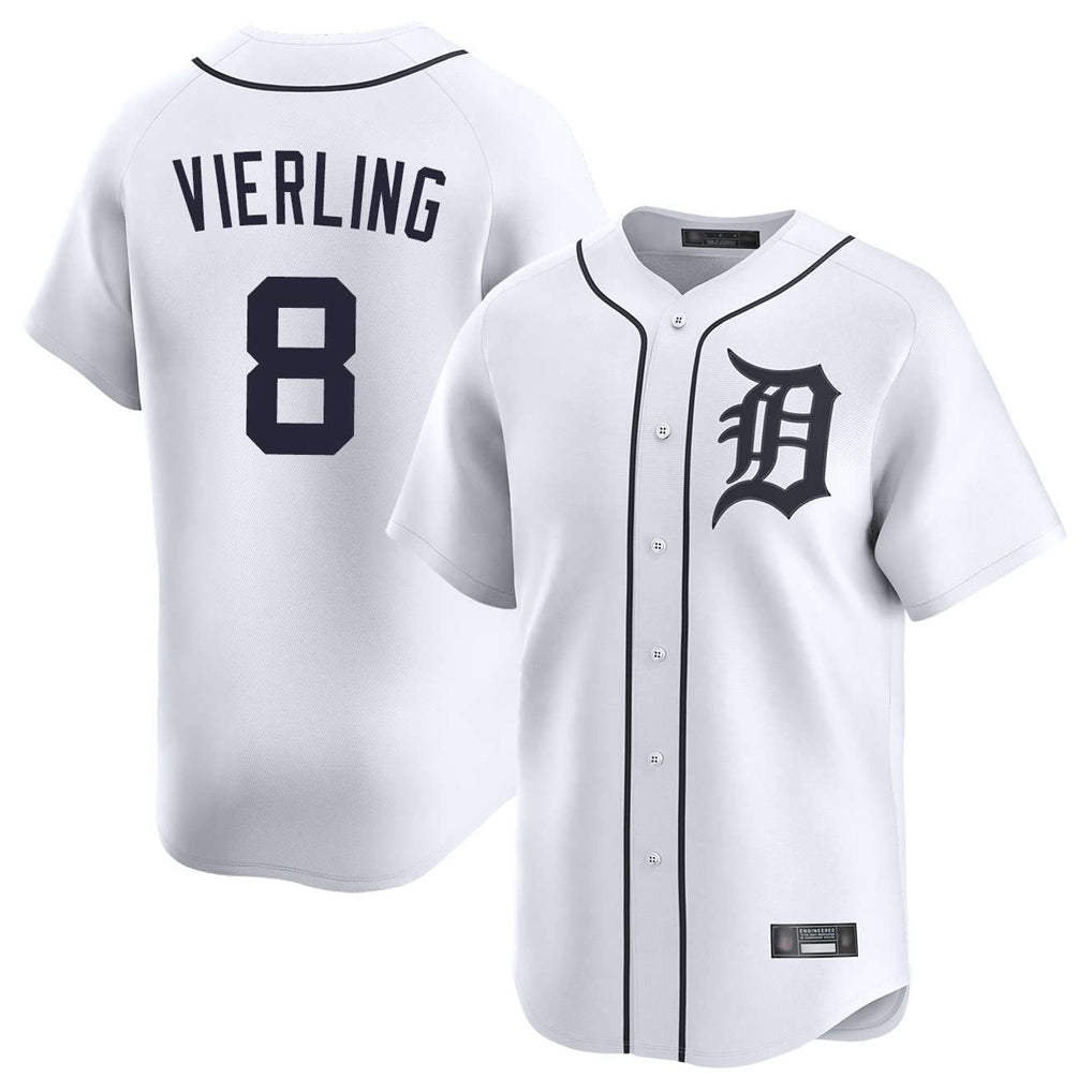 Davalo D.Tigers #8 Matt Vierling Player White Home Limited Stitched Jerseys