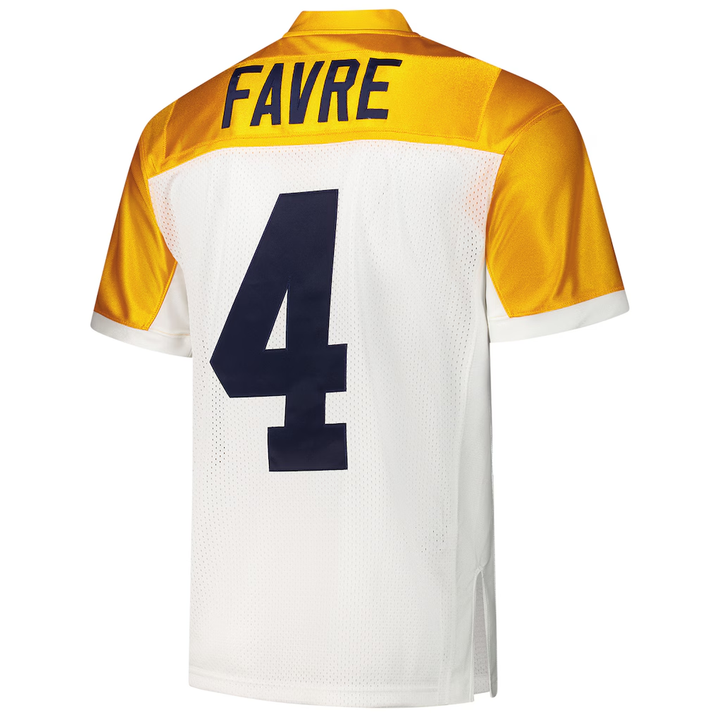 Davalo GB.Packers 1994 #4 Brett Favre Mitchell & Ness White Authentic Throwback Retired Player Stitched Puhic Jersey