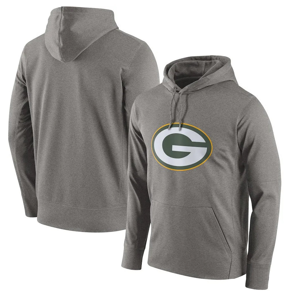 Davalo GB.Packers Gray Circuit Logo Pullover Hoodies Limited Game Blank Player Stitched Jerseys