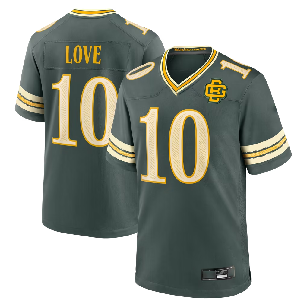 Davalo GB.Packers #10 Jordan Love Green 2026 Rivalries Collection Game Stitched Jerseys