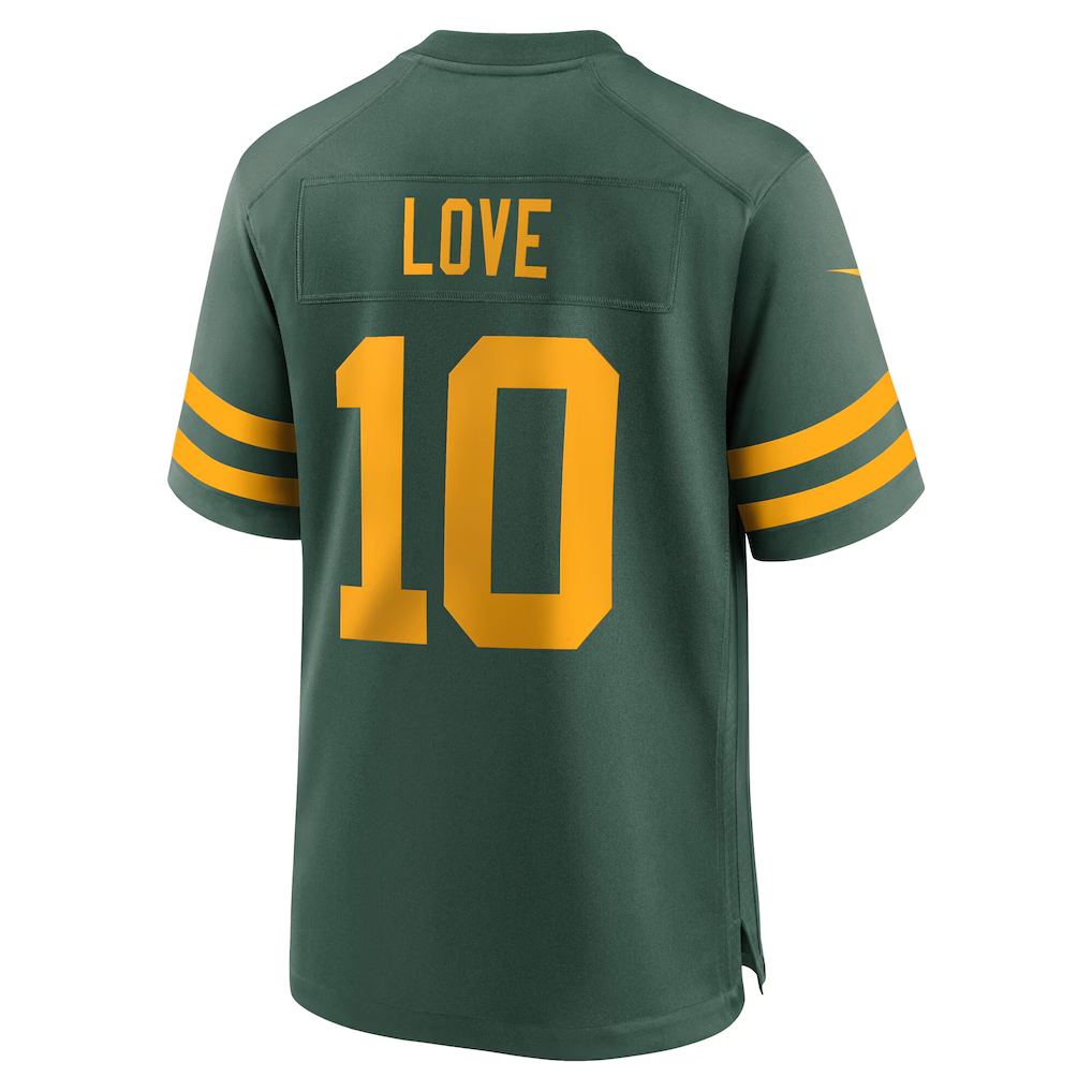 Davalo GB.Packers #10 Jordan Love Green Alternate Game Stitched Jerseys