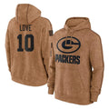 Davalo GB.Packers #10 Jordan Love Player Brown Salute to Service Hoodies Limited Game Stitched Jerseys