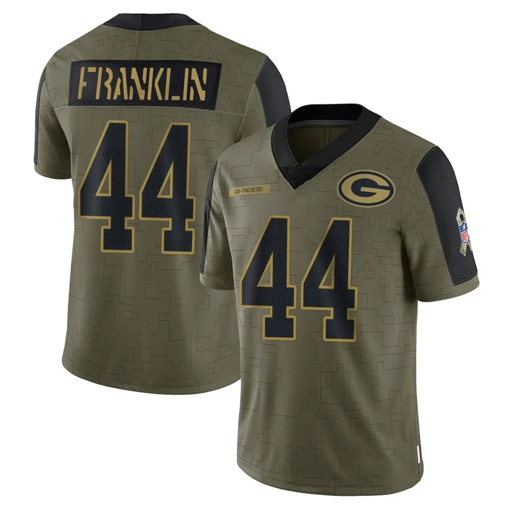 Davalo GB.Packers #44 Zaire Franklin Player Olive Salute To Service Limited Game Stitched Jerseys