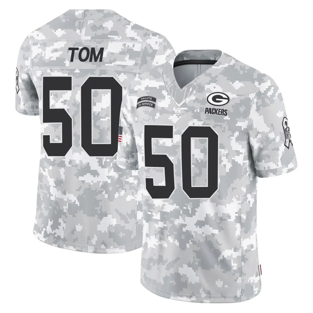 Davalo GB.Packers #50 Zach Tom Player Arctic Camo Salute To Service Limited Stitched Jerseys