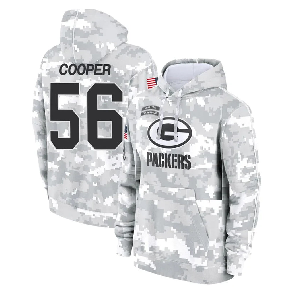 Davalo GB.Packers #56 Edgerrin Cooper Player Arctic Camo Salute to Service Hoodies Limited Game Stitched Jerseys