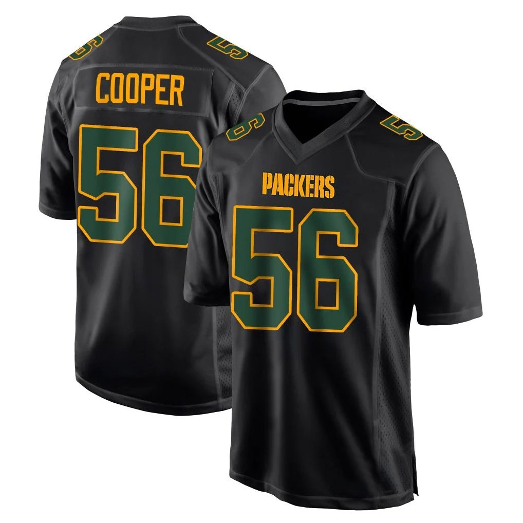 Davalo GB.Packers #56 Edgerrin Cooper Player Black Fashion Home Game Stitched Jerseys