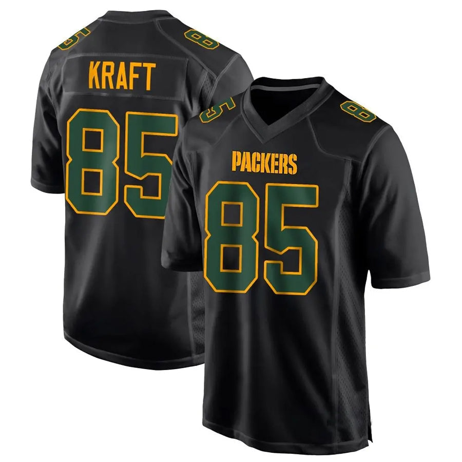 Davalo GB.Packers #85 Tucker Kraft Player Black Fashion Game Stitched Jerseys