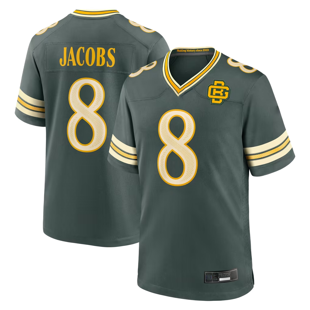 Davalo GB.Packers #8 Josh Jacobs Green 2026 Rivalries Collection Game Stitched Jerseys