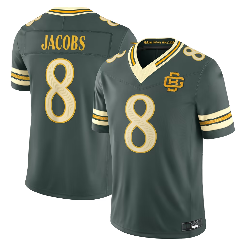 Davalo GB.Packers #8 Josh Jacobs Green 2026 Rivalries Collection Limited Stitched Jerseys