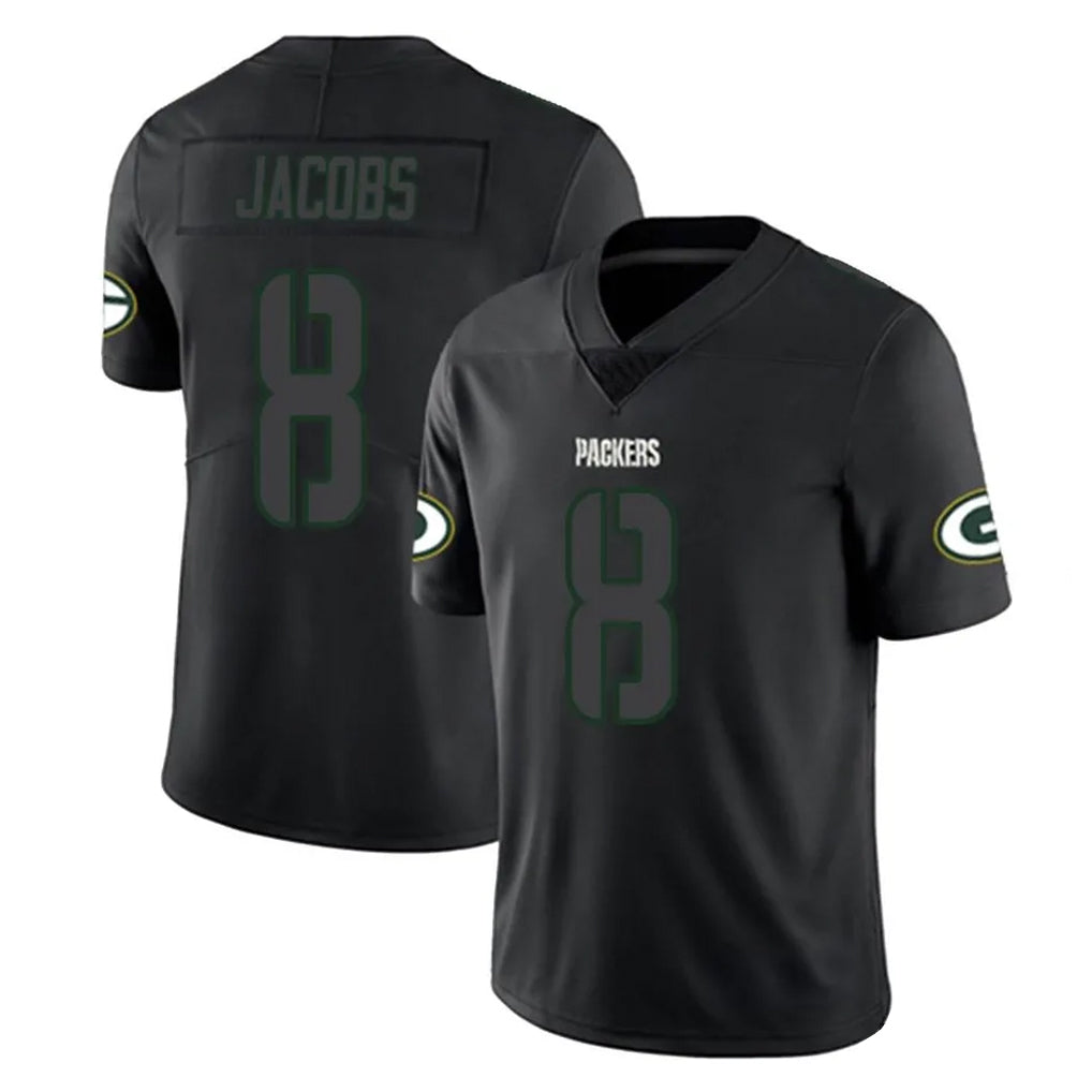 Davalo GB.Packers #8 Josh Jacobs Player Black Impact Limited Home Game Stitched Jerseys