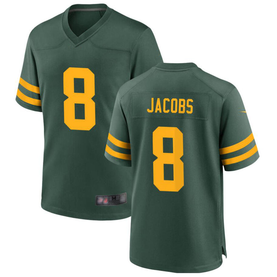 Davalo GB.Packers #8 Josh Jacobs Player Green Home Replica Stitched Jerseys