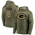 Davalo GB.Packers #8 Josh Jacobs Player Olive Salute to Service Pullover Hoodie Game Stitched Jerseys