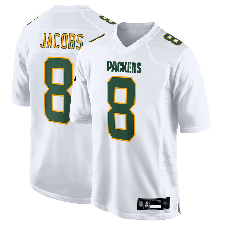 Davalo GB.Packers #8 Josh Jacobs Player White Fashion Game Stitched Jerseys