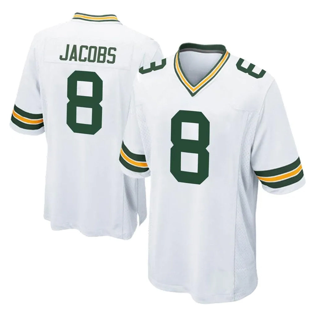 Davalo GB.Packers #8 Josh Jacobs Player White Home Game Stitched Jerseys