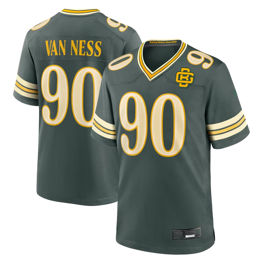 Davalo GB.Packers #90 Lukas Van Ness Green 2026 Rivalries Collection Game Stitched Jerseys