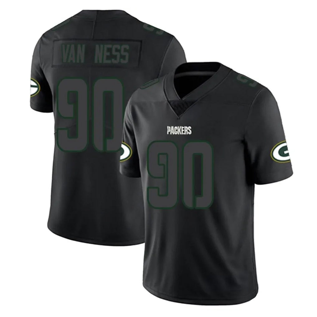 Davalo GB.Packers #90 Lukas Van Ness Player Black Impact Limited Home Game Stitched Jerseys
